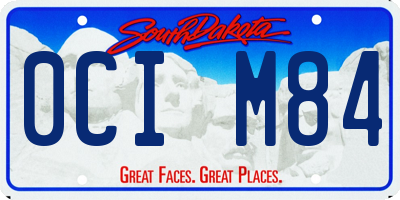 SD license plate 0CIM84