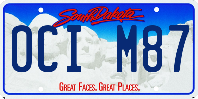 SD license plate 0CIM87
