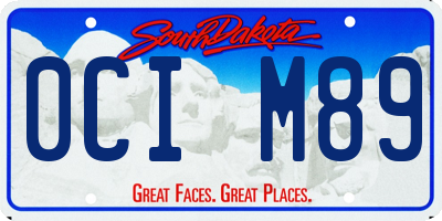 SD license plate 0CIM89