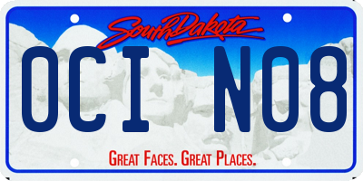 SD license plate 0CIN08