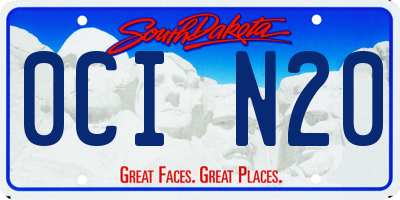 SD license plate 0CIN20