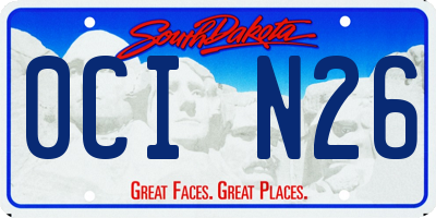 SD license plate 0CIN26