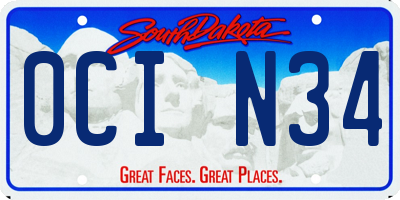 SD license plate 0CIN34