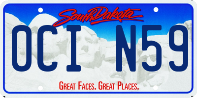 SD license plate 0CIN59