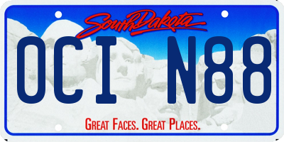 SD license plate 0CIN88