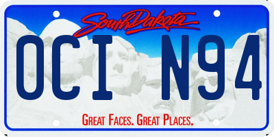 SD license plate 0CIN94