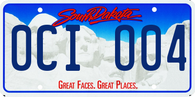 SD license plate 0CIO04