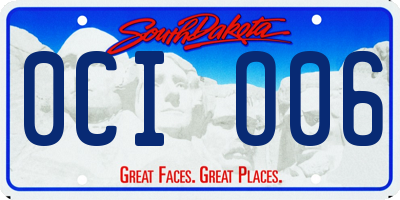 SD license plate 0CIO06
