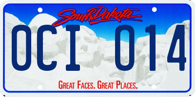 SD license plate 0CIO14