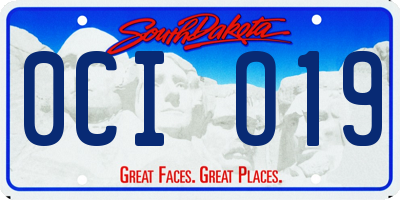 SD license plate 0CIO19