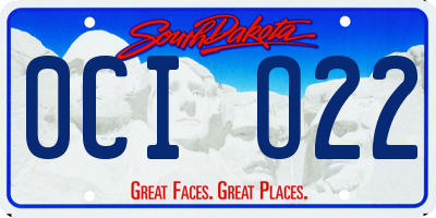 SD license plate 0CIO22