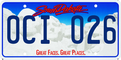 SD license plate 0CIO26