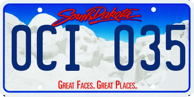 SD license plate 0CIO35