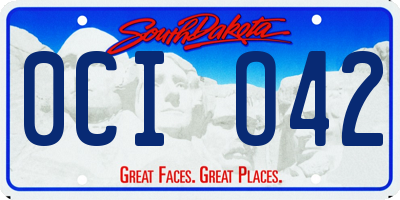 SD license plate 0CIO42