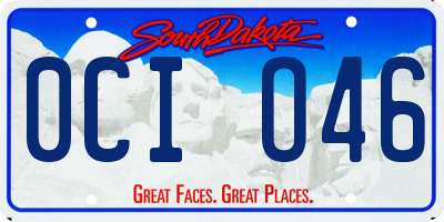 SD license plate 0CIO46