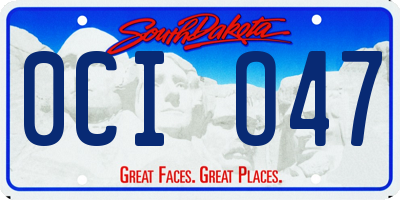 SD license plate 0CIO47