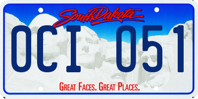 SD license plate 0CIO51