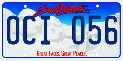 SD license plate 0CIO56