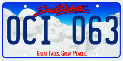 SD license plate 0CIO63