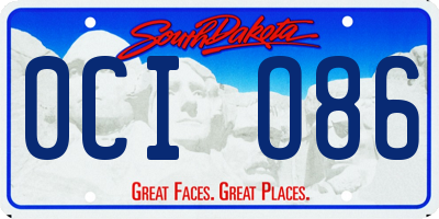 SD license plate 0CIO86