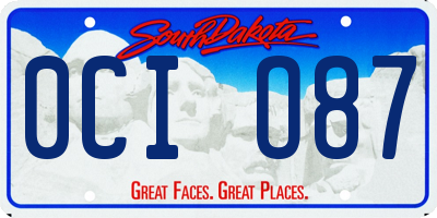 SD license plate 0CIO87