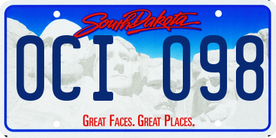 SD license plate 0CIO98