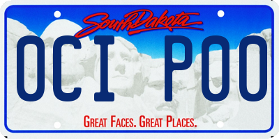 SD license plate 0CIP00