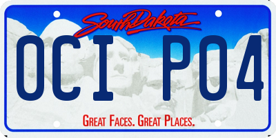 SD license plate 0CIP04