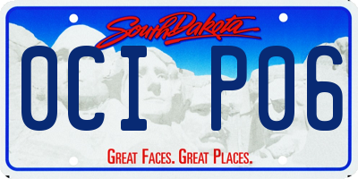SD license plate 0CIP06