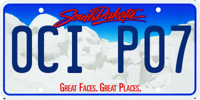 SD license plate 0CIP07
