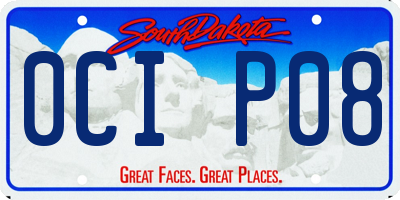 SD license plate 0CIP08
