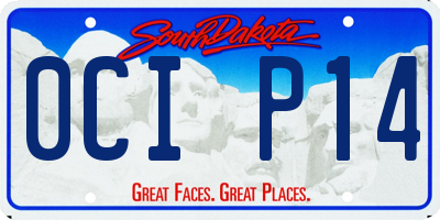 SD license plate 0CIP14