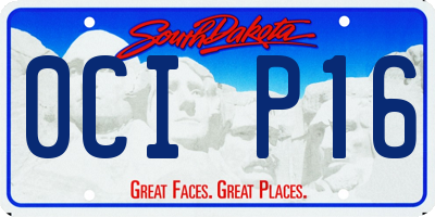 SD license plate 0CIP16