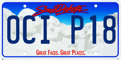 SD license plate 0CIP18