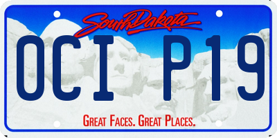 SD license plate 0CIP19