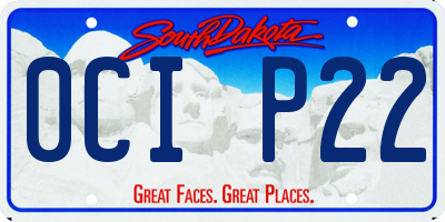 SD license plate 0CIP22