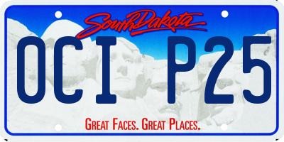 SD license plate 0CIP25