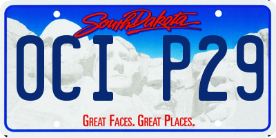 SD license plate 0CIP29