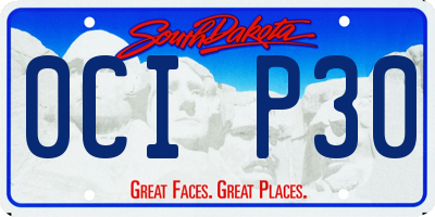 SD license plate 0CIP30