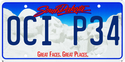 SD license plate 0CIP34
