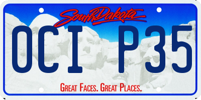 SD license plate 0CIP35