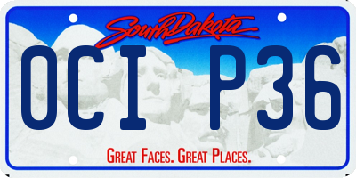SD license plate 0CIP36