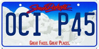 SD license plate 0CIP45