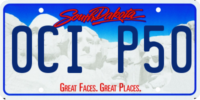 SD license plate 0CIP50
