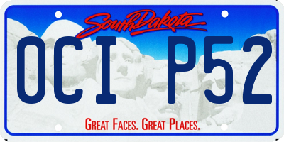 SD license plate 0CIP52