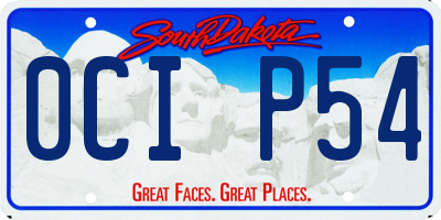 SD license plate 0CIP54