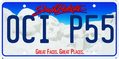 SD license plate 0CIP55