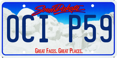 SD license plate 0CIP59