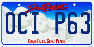 SD license plate 0CIP63
