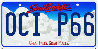 SD license plate 0CIP66